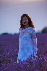 Image showing woman portrait in lavender flower fiel