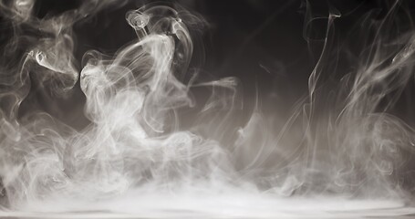 Image showing Smoke cloud whirling against dark background slow motion footage