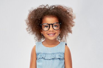 Image showing happy little african american girl in glasses