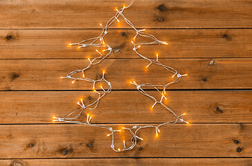 Image showing garland lights string in shape of christmas tree