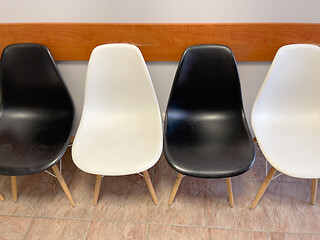 Image showing Black and white chairs