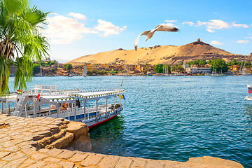 Image showing Moored touristic boats