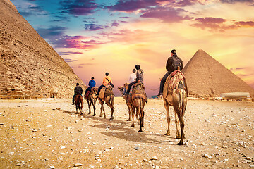Image showing Camel ride at pyramids