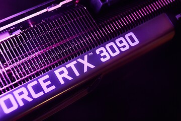 Image showing Geforce RTX 3090 Nvidia GPU graphics card detail