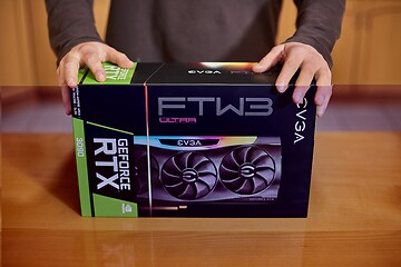 Image showing Buying EVGA Geforce RTX 3090 Nvidia GPU in a shop