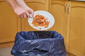 Image showing Throwing out wasteful excess food