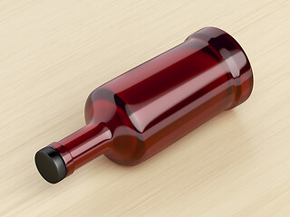 Image showing Red glass bottle