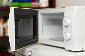 Image showing Microwave oven open door