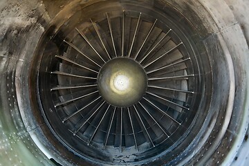 Image showing Old Jet Engine Closeup