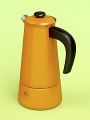 Image showing Orange moka pot