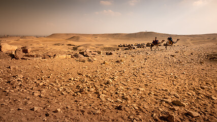 Image showing camel ride in the desert Cairo Egypt