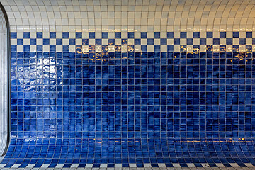 Image showing Checkered Blue Ceramic Tiles