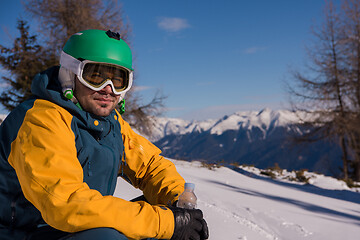 Image showing snowboarder portrait