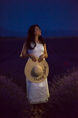 Image showing woman portrait in lavender flower fiel