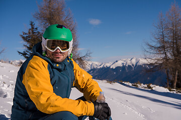 Image showing snowboarder portrait