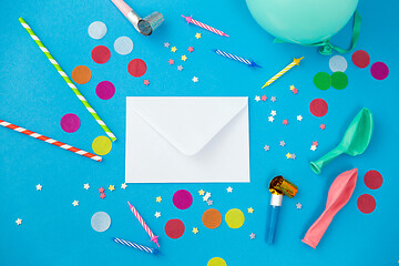 Image showing postal envelope and birthday party props