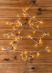 Image showing garland lights string in shape of christmas tree