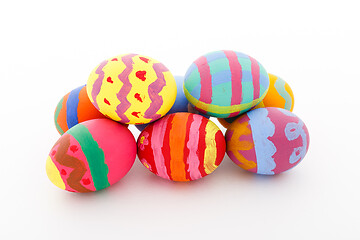 Image showing Kids painted cute Easter egg 