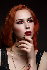 Image showing Beautiful vampire young woman