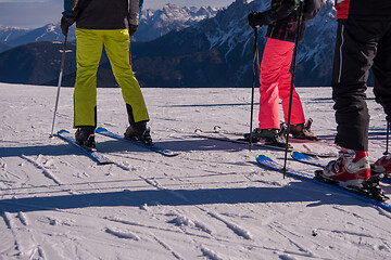 Image showing group of happy people having fun on snow