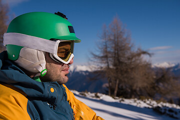 Image showing snowboarder portrait