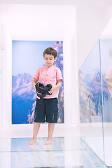 Image showing kid at home wearing vr glasses