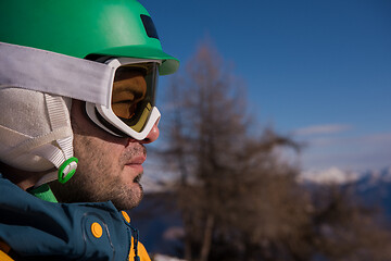 Image showing snowboarder portrait