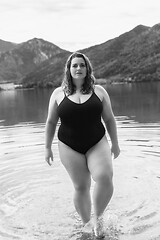 Image showing  chubby woman in a swimsuit