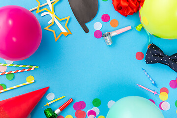 Image showing birthday party props, balloons and confetti