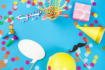 Image showing pink birthday gift and party props