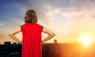 Image showing woman in superhero cape over tallinn city