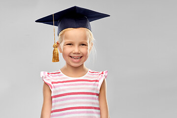 Image showing happy girl in bachelor hat or mortarboard