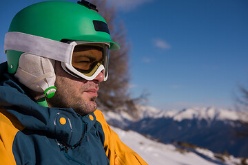 Image showing snowboarder portrait