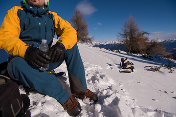 Image showing snowboarder portrait