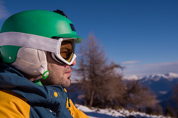 Image showing snowboarder portrait