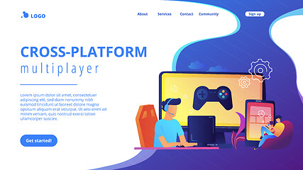 Image showing Cross-platform play concept landing page.