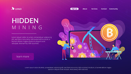 Image showing Hidden mining concept landing page.