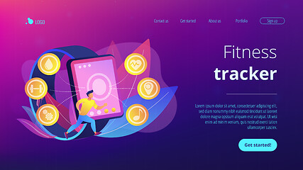 Image showing Fitness tracker concept landing page.