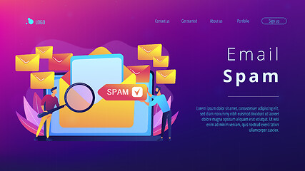 Image showing Spam concept landing page.