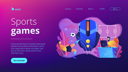 Image showing Sports games concept landing page.