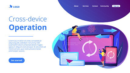 Image showing Cross-device syncing concept landing page.