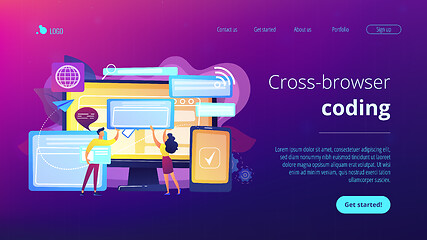 Image showing Cross-browser compatibility concept landing page.