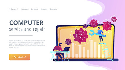 Image showing Computer troubleshooting concept landing page.