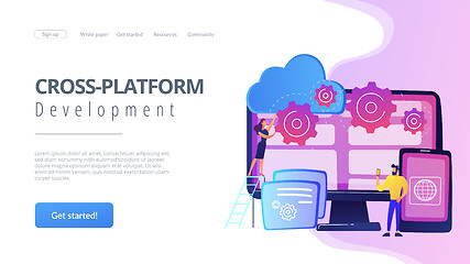 Image showing Cross-platform programming concept landing page.