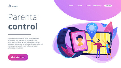 Image showing GPS kids tracker concept landing page.