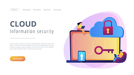 Image showing Cloud computing security concept landing page.