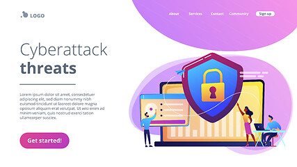 Image showing Cyber security concept landing page.