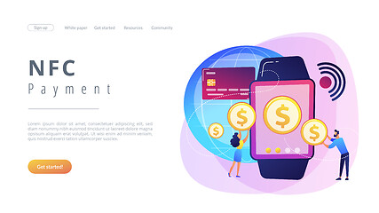 Image showing Smartwatch payment concept landing page.