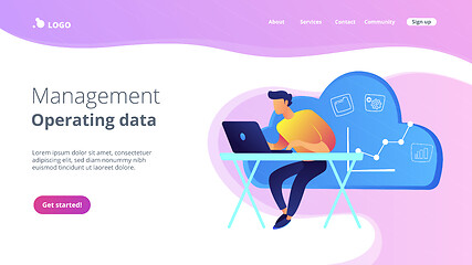 Image showing Cloud managementconcept landing page.