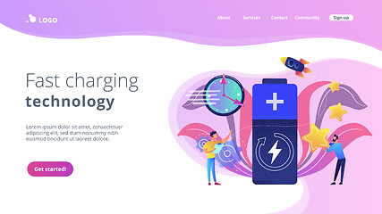 Image showing Fast charging technology concept landing page.